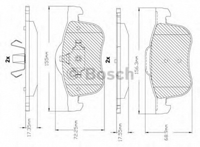 BOSCH f03b150290 -  Комплект тормозных колодок, дисковый тормоз