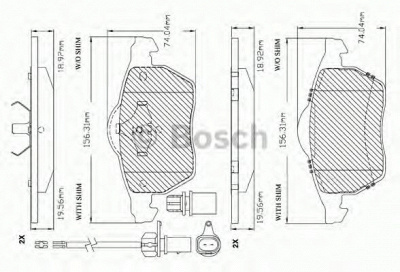 BOSCH f03b150297 -  Комплект тормозных колодок, дисковый тормоз