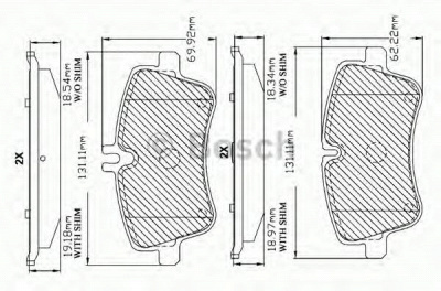 BOSCH f03b150306 -  Комплект тормозных колодок, дисковый тормоз