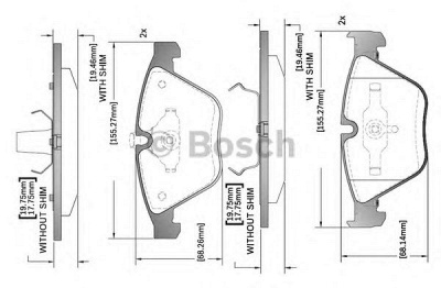 BOSCH f03b150317 -  Комплект тормозных колодок, дисковый тормоз