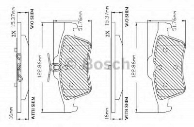 BOSCH f03b150360 -  Комплект тормозных колодок, дисковый тормоз