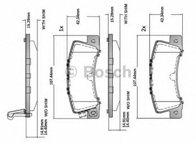 BOSCH f03b150407 -  Комплект тормозных колодок, дисковый тормоз