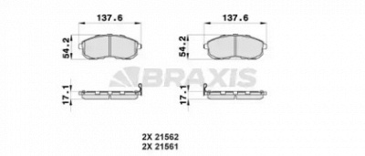 BRAXIS ab0154 -  Комплект тормозных колодок, дисковый тормоз