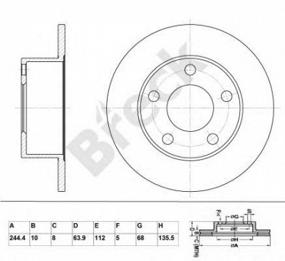 BRECK br004sa100 -  Тормозной диск