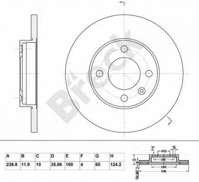 BRECK br011sa100 -  Тормозной диск