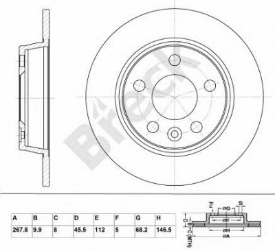 BRECK br014sa100 -  Тормозной диск