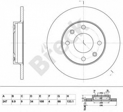 BRECK br015sa100 -  Тормозной диск