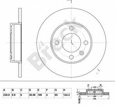 BRECK br018sa100 -  Тормозной диск
