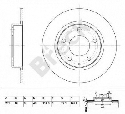 BRECK br022sa100 -  Тормозной диск
