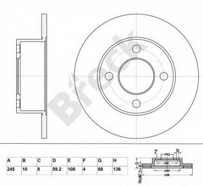 BRECK br023sa100 -  Тормозной диск