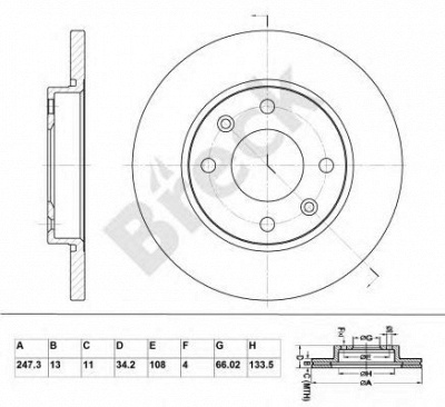 BRECK br032sa100 -  Тормозной диск