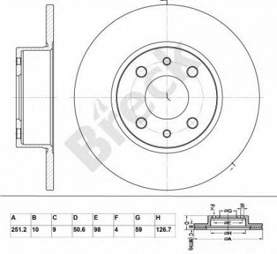 BRECK br033sa100 -  Тормозной диск