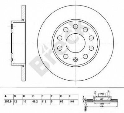 BRECK br034sa100 -  Тормозной диск