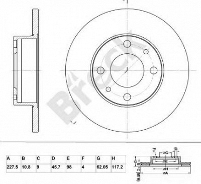 BRECK br046sa100 -  Тормозной диск