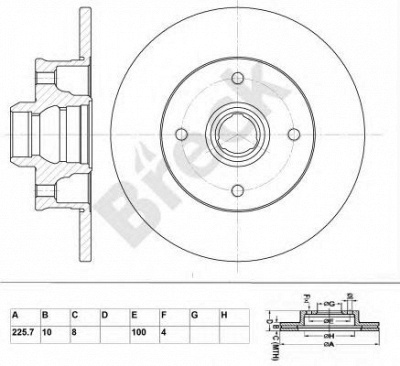 BRECK br050sa100 -  Тормозной диск