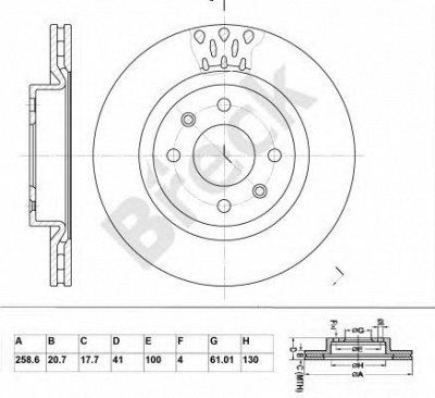 BRECK br304va100 -  Диск тормозной вентилируемый