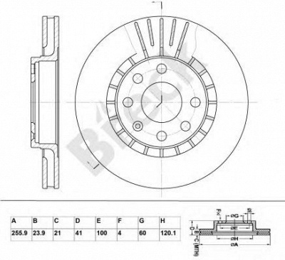 BRECK br305va100 -  Диск тормозной вентилируемый