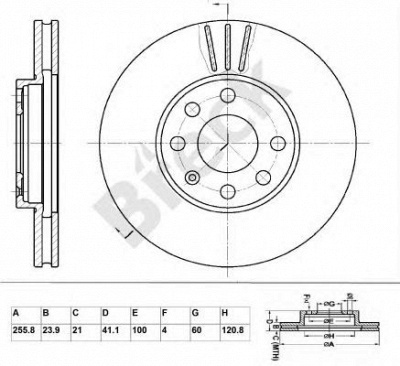 BRECK br307va100 -  Диск тормозной вентилируемый
