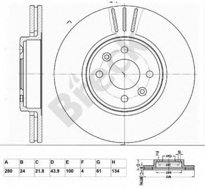 BRECK br308va100 -  Тормозной диск