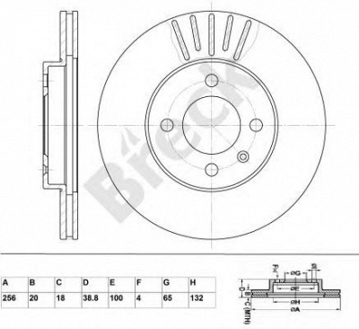 BRECK br313va100 -  Диск тормозной вентилируемый