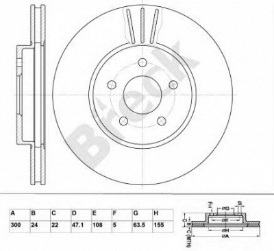 BRECK br316va100 -  Тормозной диск