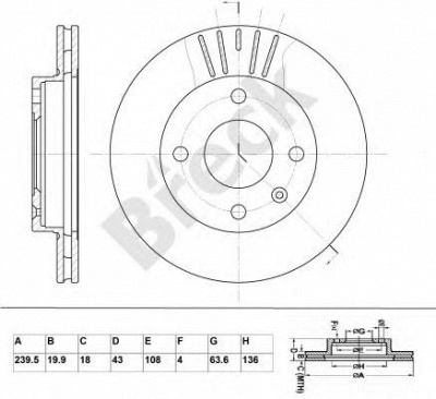 BRECK br318va100 -  Тормозной диск