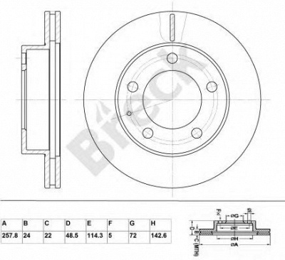 BRECK br328va100 -  Тормозной диск