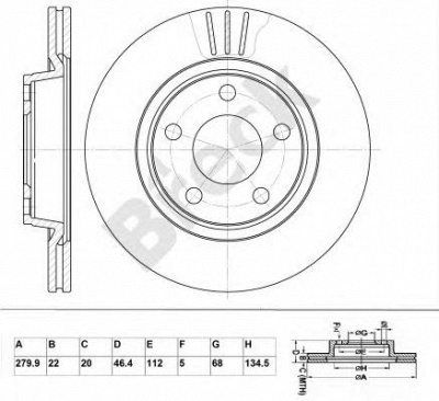 BRECK br335va100 -  Тормозной диск