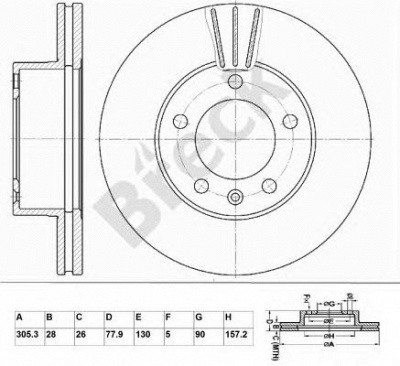 BRECK br337va100 -  Диск тормозной вентилируемый