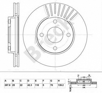 BRECK br338va100 -  Тормозной диск