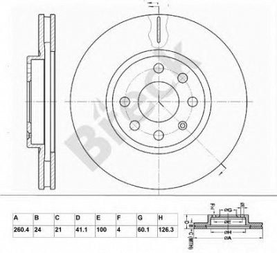 BRECK br341va100 -  Тормозной диск