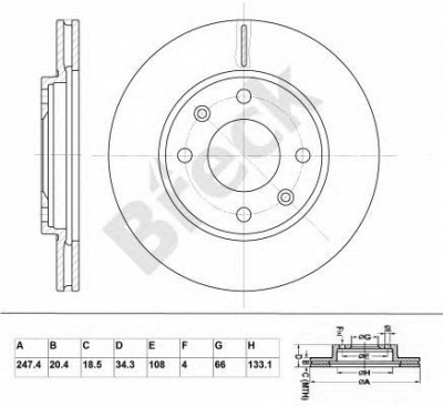 BRECK br343va100 -  Тормозной диск