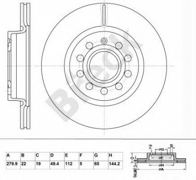 BRECK br344va100 -  Тормозной диск