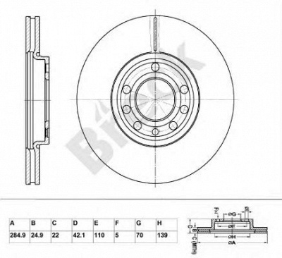 BRECK br351va100 -  Диск тормозной вентилируемый
