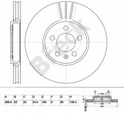 BRECK br353va100 -  Диск тормозной вентилируемый