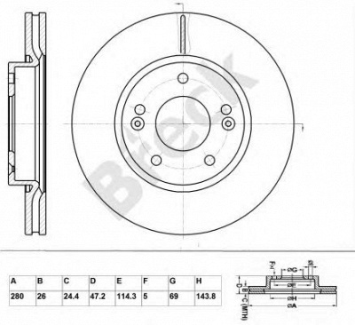 BRECK br356va100 -  Диск тормозной вентилируемый