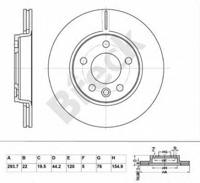 BRECK br361va100 -  Диск тормозной вентилируемый