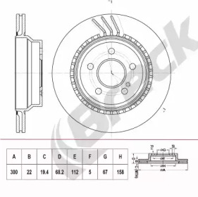BRECK br405va100 -  Диск тормозной вентилируемый