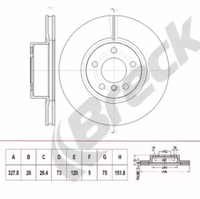 BRECK br408vh100 -  Тормозной диск
