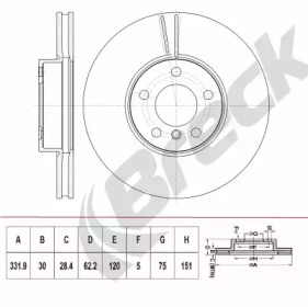 BRECK br411vh100 -  Тормозной диск