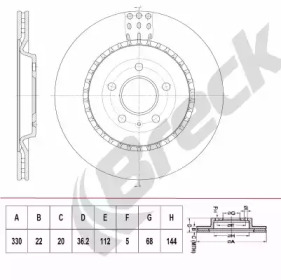 BRECK br413vh100 -  Тормозной диск
