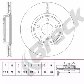 BRECK br414vh100 -  Тормозной диск