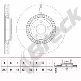 BRECK br415vh100 -  Тормозной диск