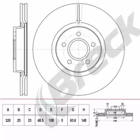 BRECK br417va100 -  Диск тормозной вентилируемый