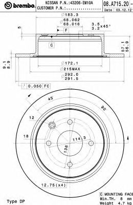 BRECO bs6016 -  Тормозной диск