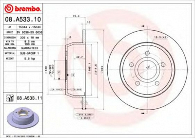 BRECO bs6036 -  Тормозной диск
