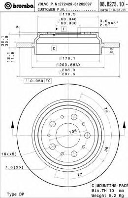BRECO bs6043 -  Тормозной диск