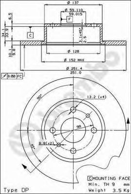 BRECO bs7332 -  Тормозной диск