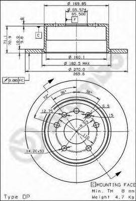 BRECO bs7479 -  Тормозной диск