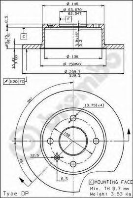 BRECO bs7525 -  Тормозной диск